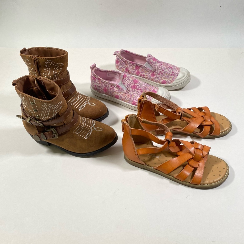 Toddler Girl shoe bundle size 10 boot sandal slip on sneaker